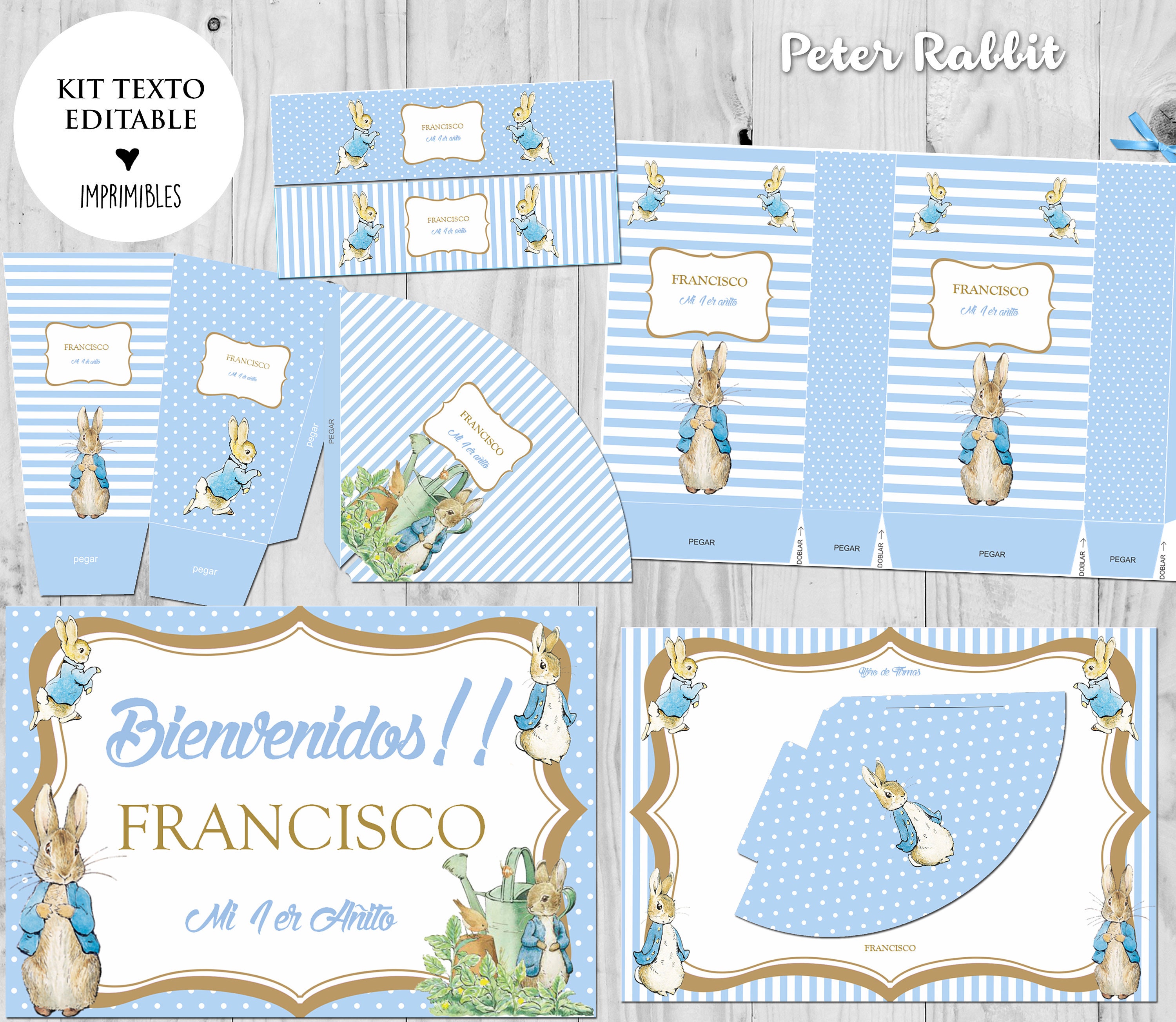Editable Peter Rabbit Kid's Printable Kit. Party Kit Editable Birthday ...