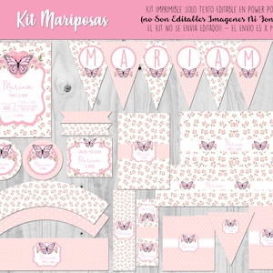 Printable kit Party Butterfly Shabby chic editable text