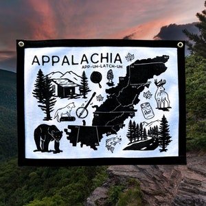Appalachia camp flag. Appalachian camp flag. Appalachia wall art.