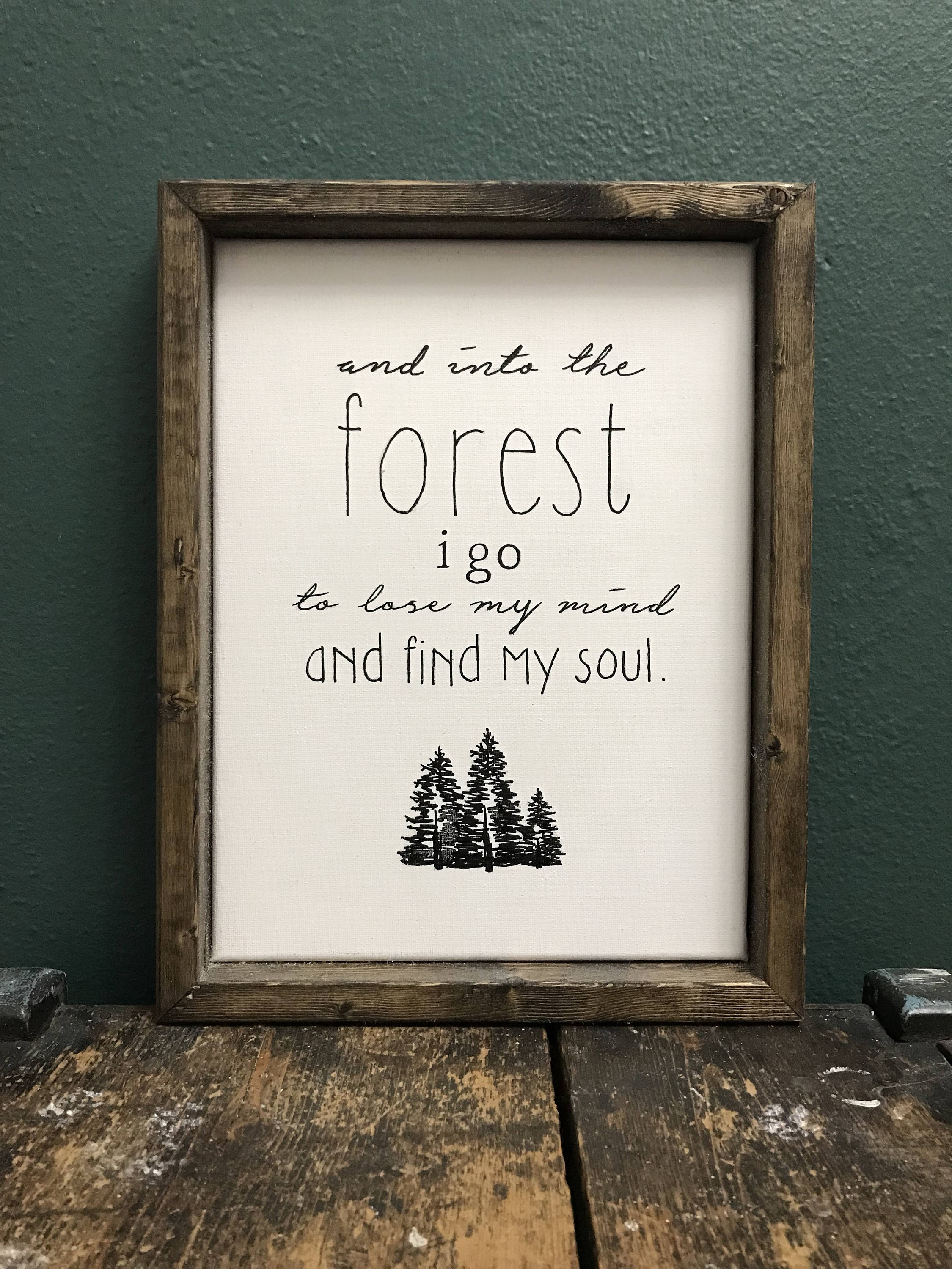 Custom framed quote wall art. 'And into the forest i go | Etsy