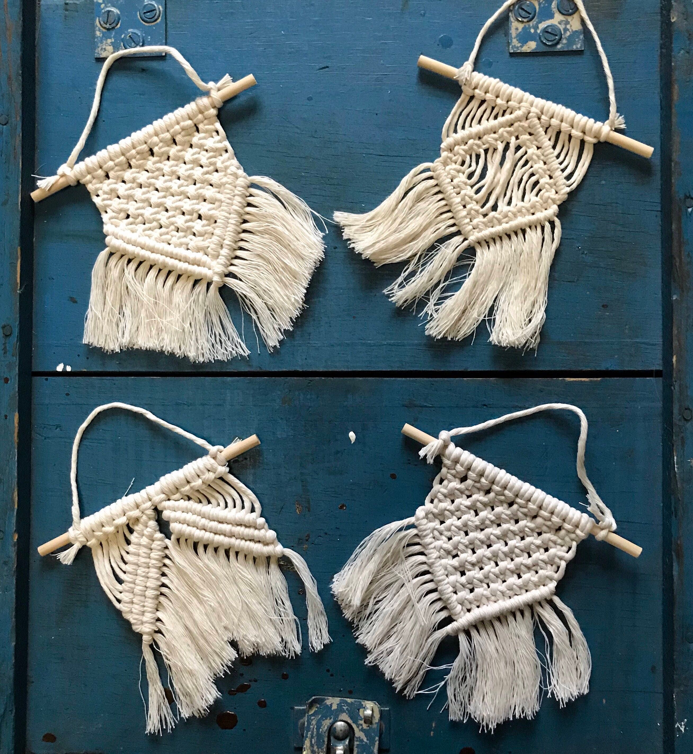 Mini macrame wall hanging. Small macrame wall hanging. Car | Etsy