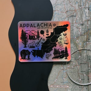 Appalachia sticker. Holographic Appalachia sticker. Appalachian sticker. State sticker