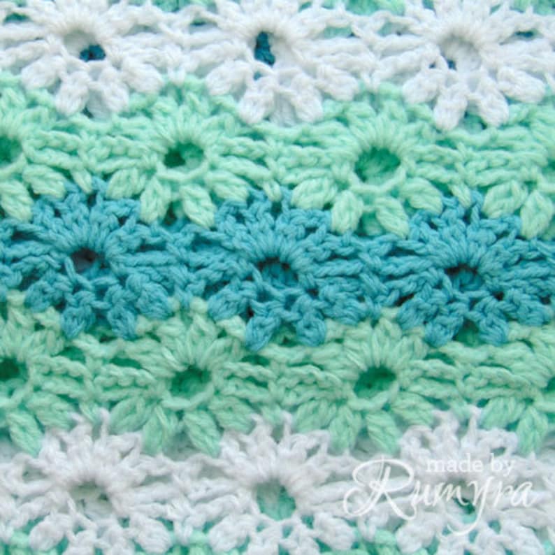 Crochet Pattern Blanket Baby's First Spring image 4