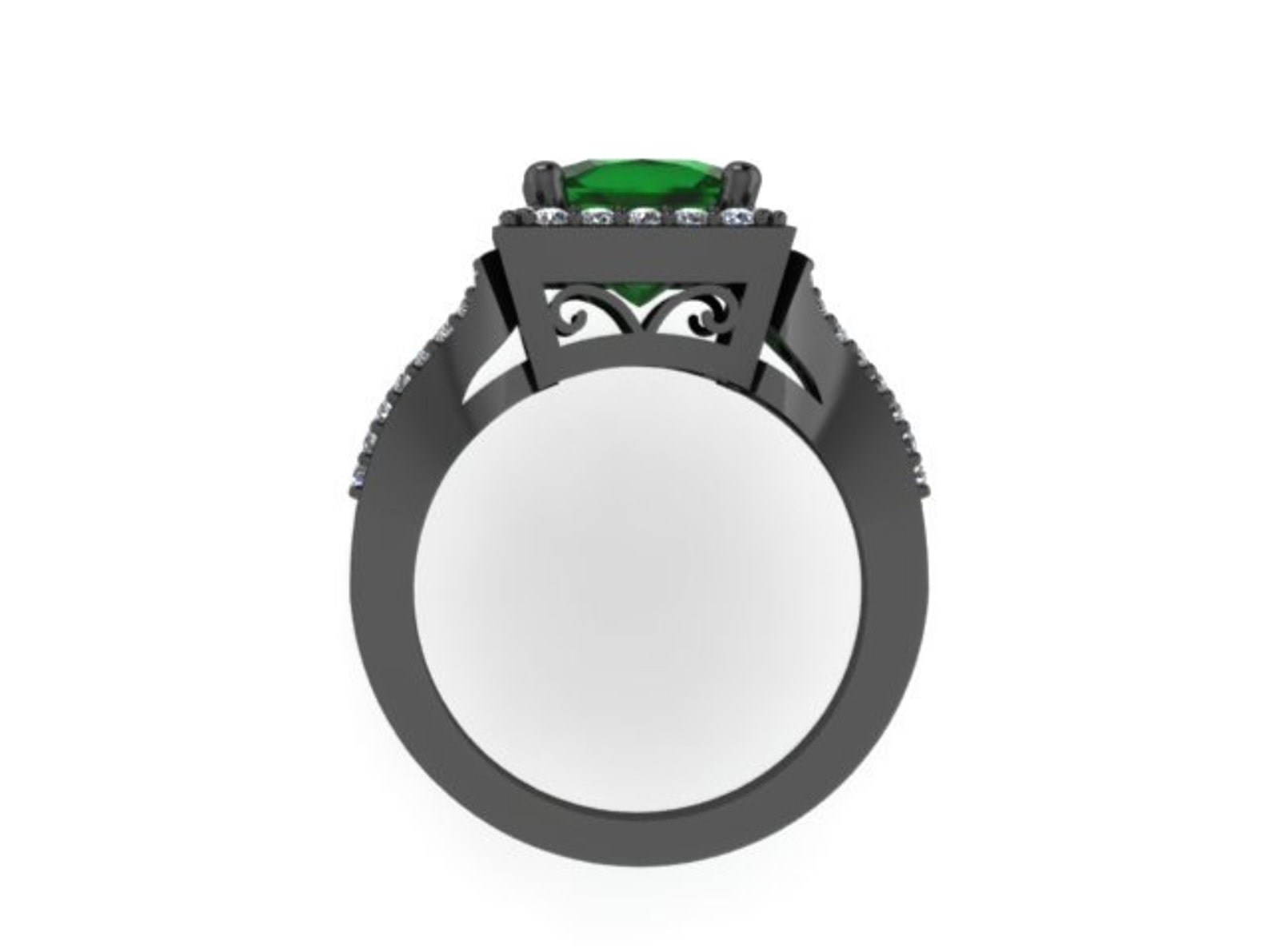 Emerald Engagement Ring Princess Cut Diamond Engagement Ring Etsy