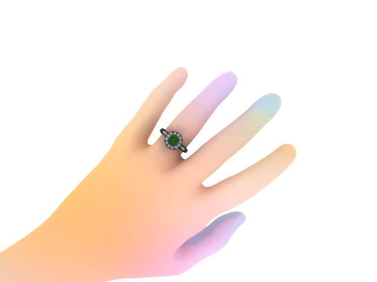Emerald Engagement Ring 14k Black Gold Engagement Ring Etsy