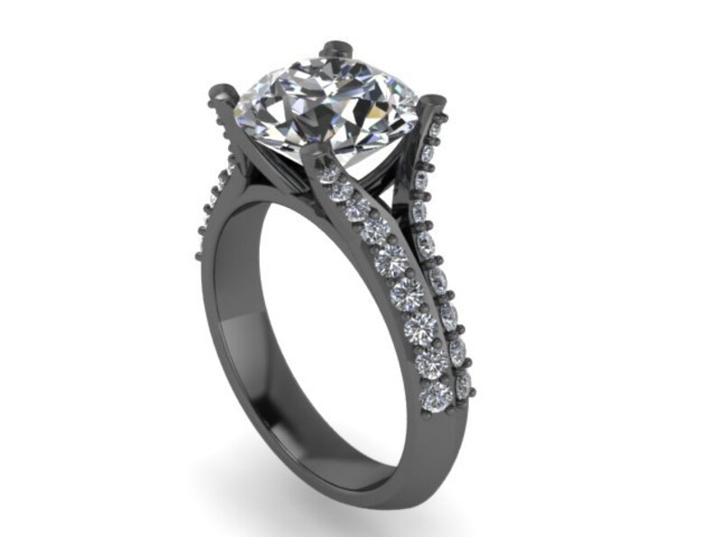 Forever One Moissanite Engagement Ring Diamond Split Shank - Etsy
