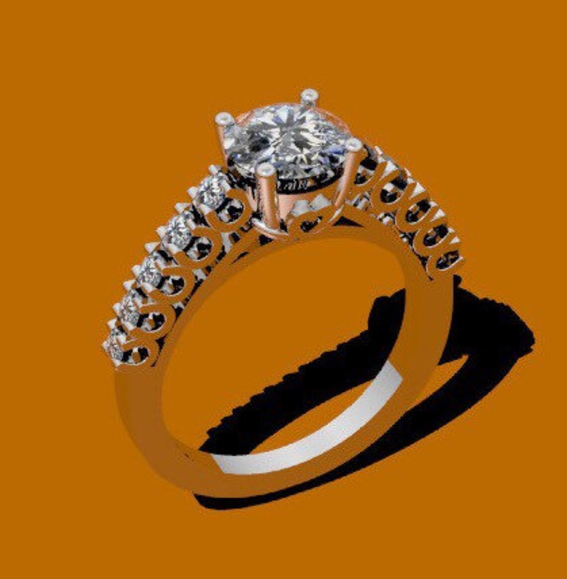 Classic Diamond Engagement Ring 14K White Gold Wedding Ring Etsy