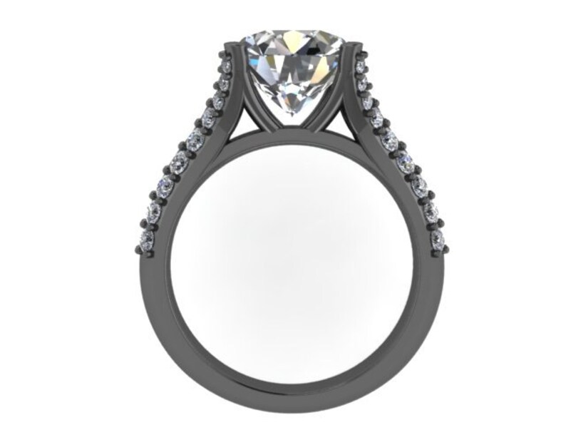 Forever One Moissanite Engagement Ring Diamond Split Shank - Etsy