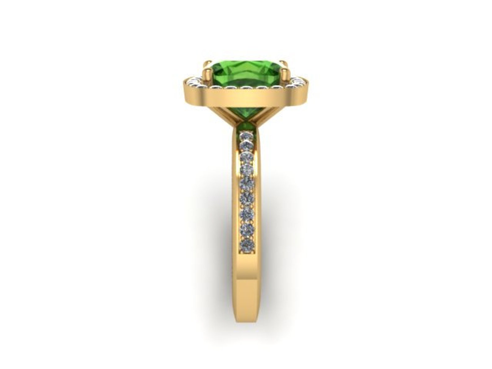 Emerald Engagement Ring Diamond Wedding Ring 14K Yellow Gold - Etsy