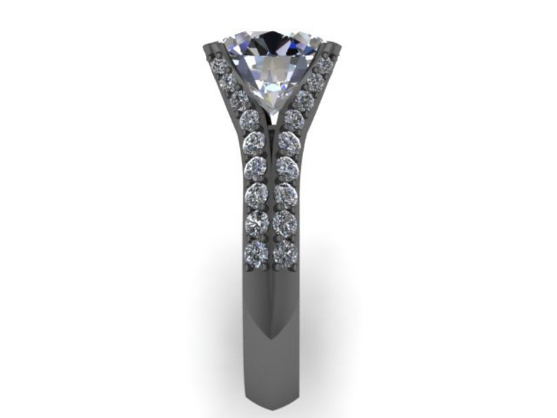 Forever One Moissanite Engagement Ring Diamond Split Shank - Etsy