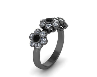 結婚指輪 バンドデザイン ダイヤモンド ブラックダイヤモンド マリッジリング ホワイトゴールドK18 ペアリング 2本セット 受注 結婚指輪 バンドデザイン ダイヤモンド ブラックダイヤモンド マリッジ