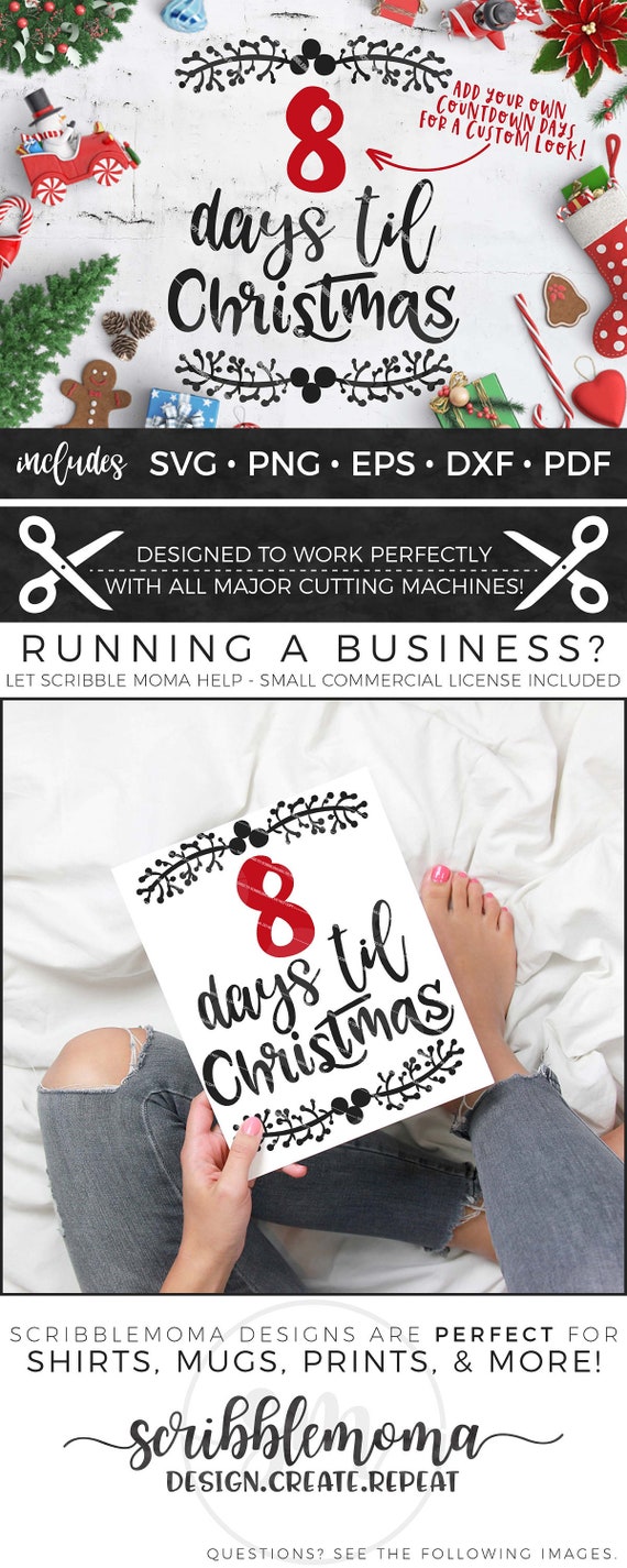 Download Free Christmas Countdown Svg Files For Cricut Days Til Christmas Etsy SVG DXF Cut File