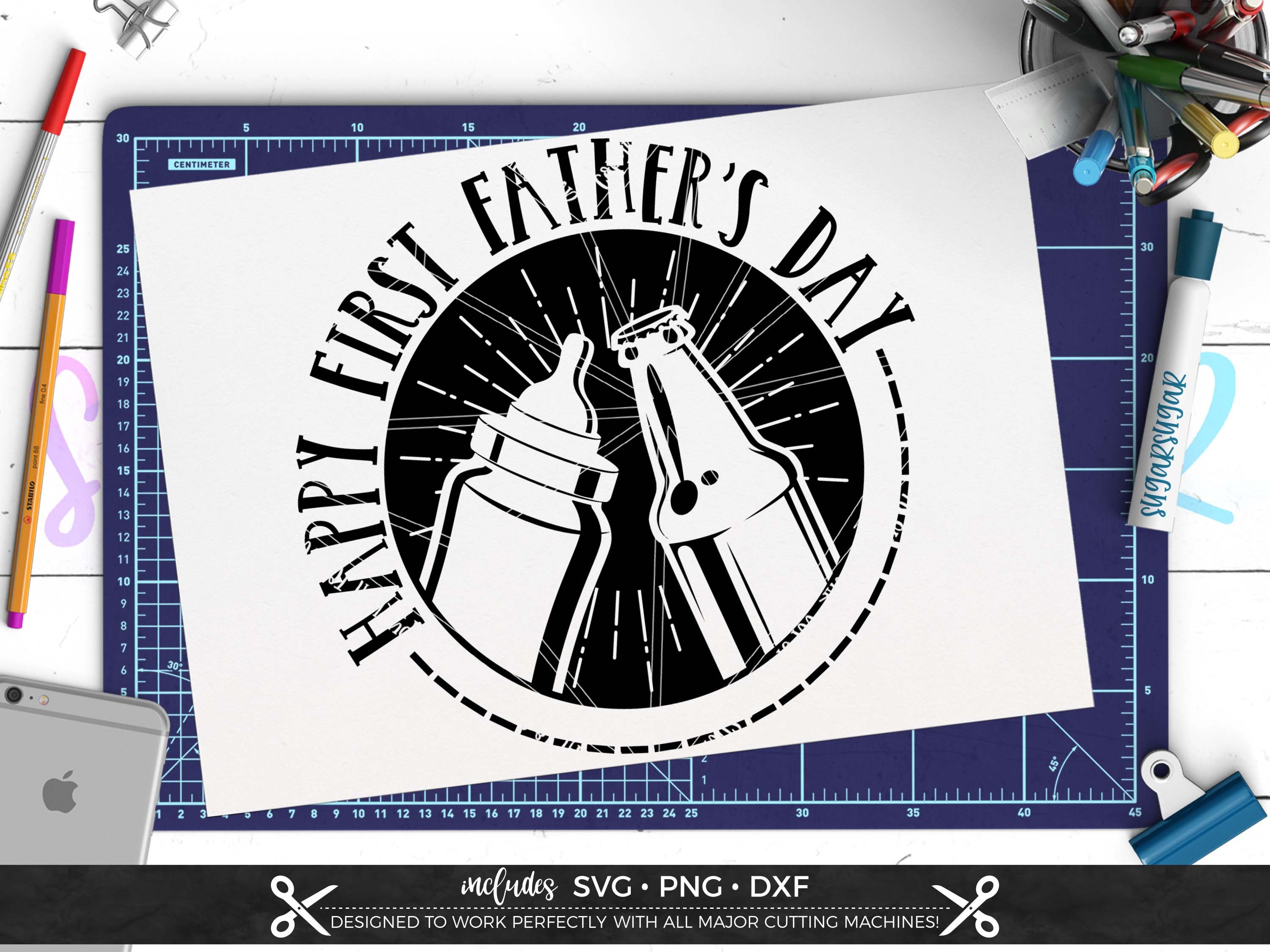 Happy First Fathers Day Svg Files For Cricut Etsy