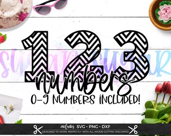 Chevron Numbers svg Files for Cricut