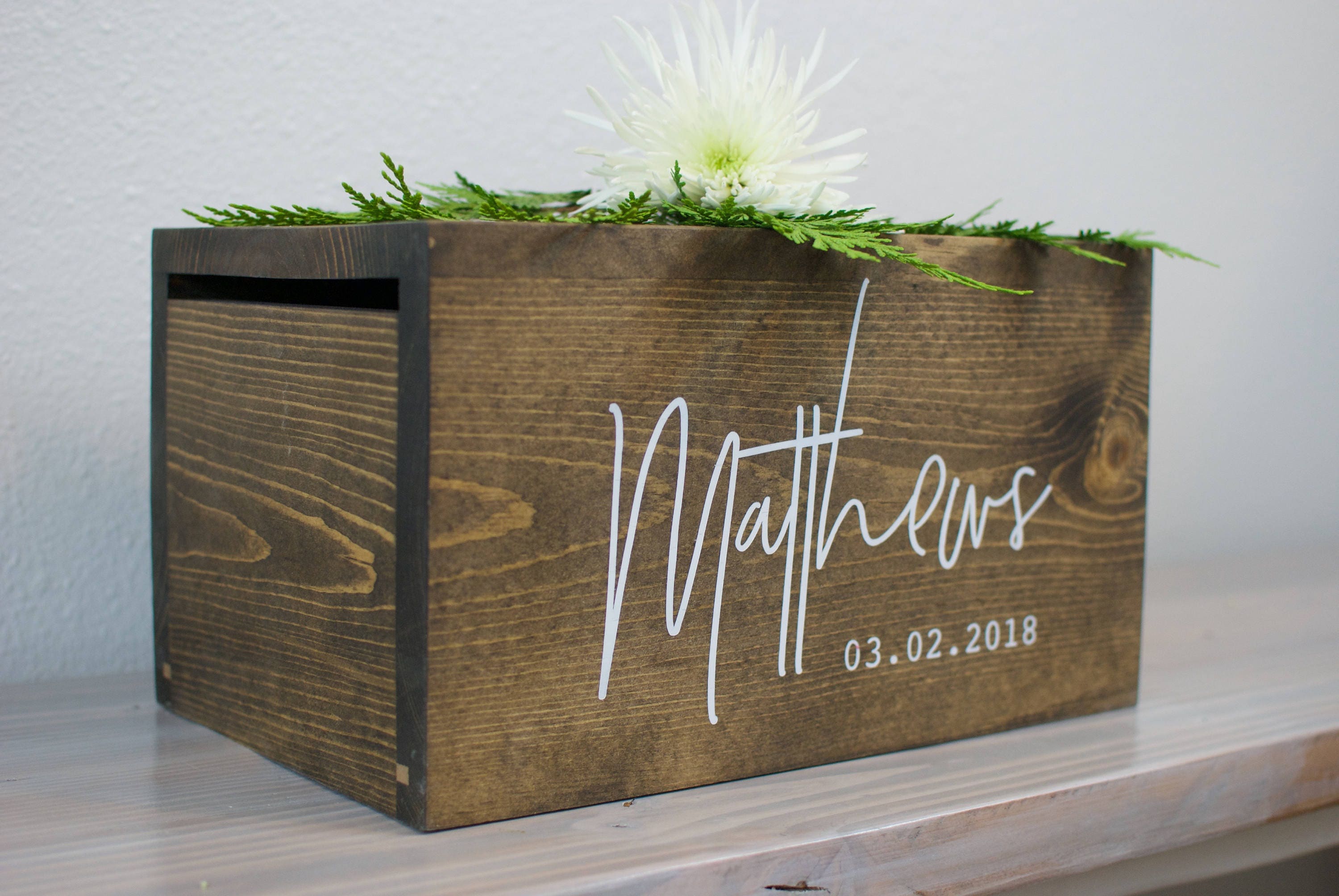 Wedding Card Box Card Box With Slotlocked Card Box Card Box Etsy