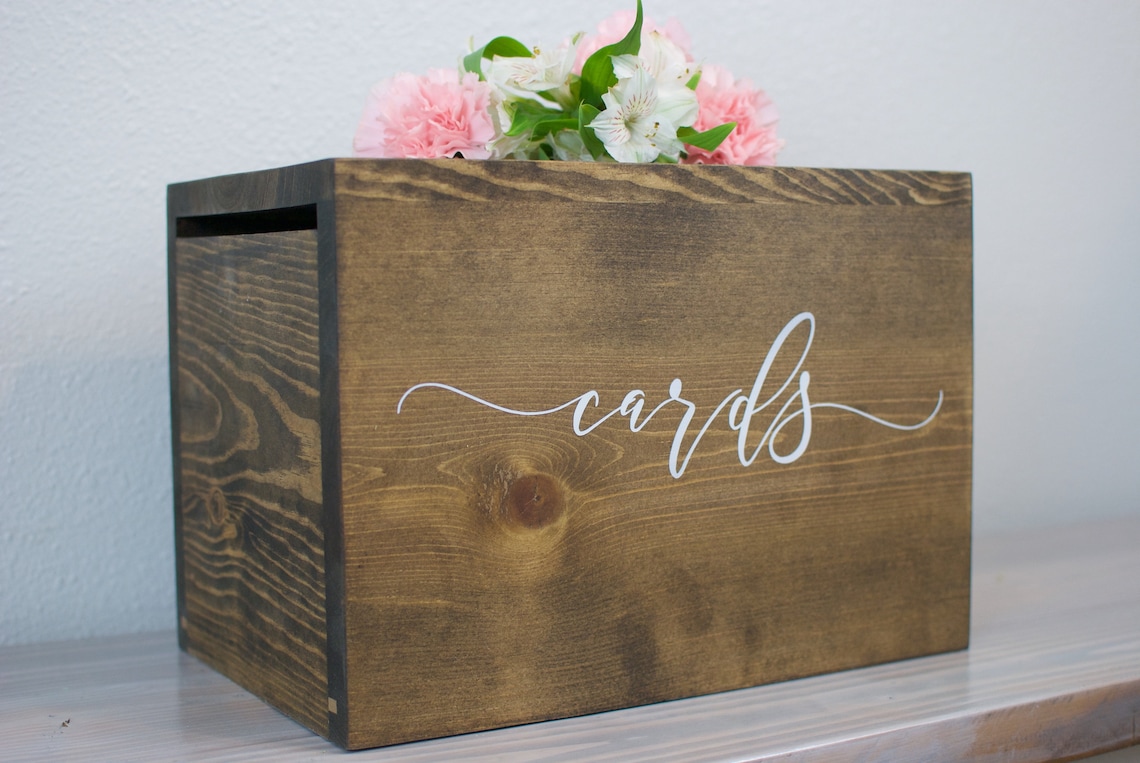 Rustic Card holder Wedding Money Box rustic wedding cards image 3