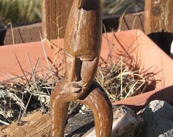 Palo espiritual tribal africano, tallado a mano, siglo XIX.