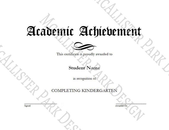 digital awards and achievement certificates etsy student achievement certificates