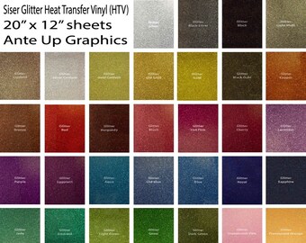 Siser Glitter HTV 12 x 20 Sheet - Red