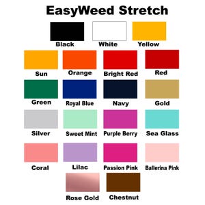 Siser Easyweed Stretch heat transfer Iron on vinyl 12 x 15 sheet perfect for t-shirts and other garments / HTV / works with all cutters image 1