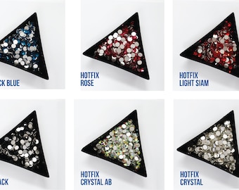 HOTFIX Premium GLASS Rhinestones for creating bling designs on Fabric - High Quality Stones availble in SS3 SS6 SS8 SS10 SS12 SS16 SS20