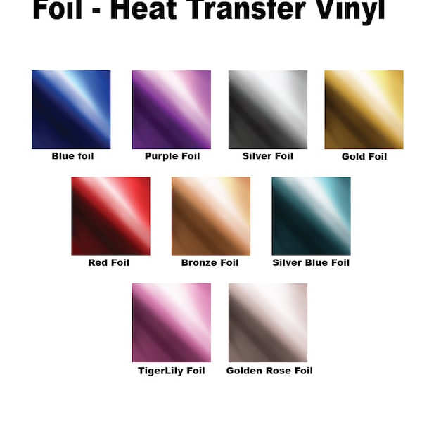 Foil Heat Transfer Vinyl Gold and Silver - 12" x 19.66" sheet -Siser Foil heat transfer vinyl, Metallic Foil look with a super soft feel!