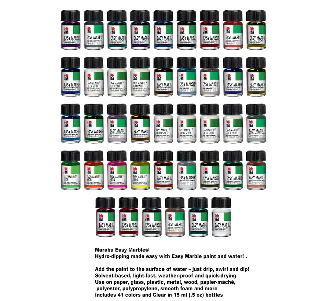 Marabu Easy Marble Paint Set 42 Colors 15 Ml Bottles Ultimate Marbling