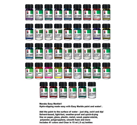 Marabu - Easy Marble Paint Set - 42 Colors - 15 ml Bottles - Ultimate  Marbling Paint Complete Set