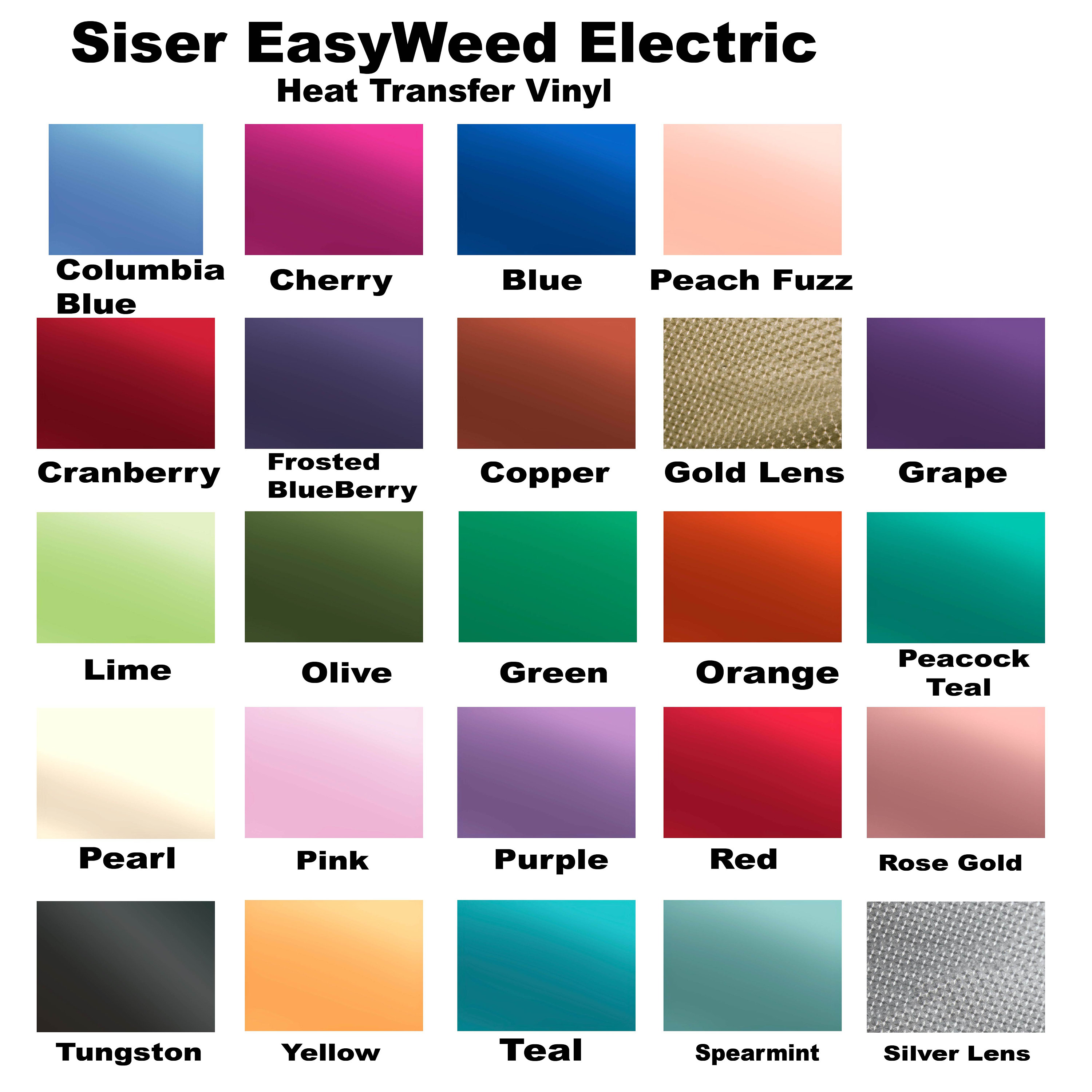 Siser Easyweed Heat Transfer Vinyl 12 X 15 Sheet Perfect for T