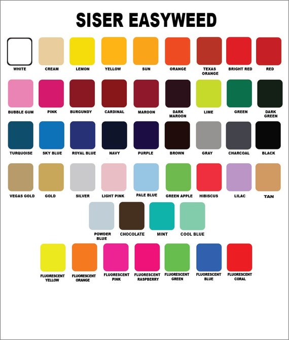 Siser Easyweed Heat Transfer Vinyl 12 X 15 Sheet Perfect for T