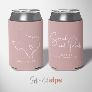 Any State - Custom Wedding Can Coolers, Wedding Favors, Beverage Insulators, Beer Holder, Beer Cooler, Custom Cooler