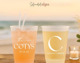 Custom Wedding Frosted Cups - Personalized for Weddings, Showers and Parties
