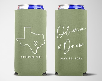 State Design - Slim Can, Slim Can Cooler, Custom Slim Can Cooler, Wedding Favor, Hard Seltzer Cooler, Skinny Cooler