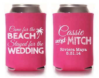 Beach Wedding Koozie Etsy