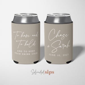 Wedding Can Coolers Personalized – Custom Drink Sleeves – Bulk Guest Favors – Beverage Insulators