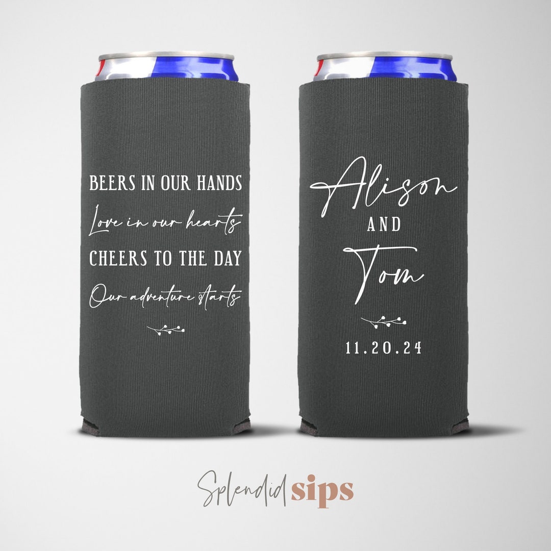 Beers in Our Hands Slim Can, Slim Can Cooler, Custom Slim Can Cooler