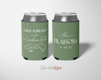 Wedding Can Coolers Personalized – Custom Drink Sleeves – Bulk Guest Favors – Beverage Insulators
