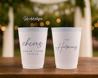 Custom Wedding Frosted Cups - Personalized for Weddings, Showers and Parties