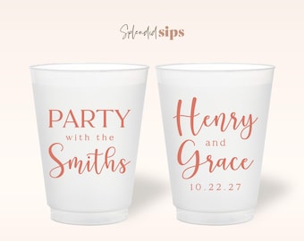 Custom Wedding Frosted Cups - Personalized for Weddings, Showers and Parties
