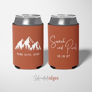 Wedding Can Coolers Personalized – Custom Drink Sleeves – Bulk Guest Favors – Beverage Insulators