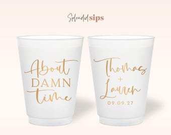 Custom Wedding Frosted Cups - Personalized for Weddings, Showers and Parties - About Damn Time