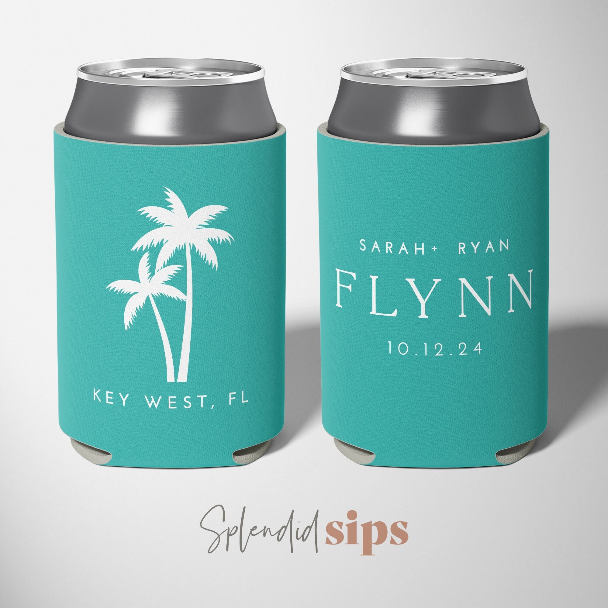 Tied the Knot Nautical Wedding Can Cooler Beer Cozy Favor