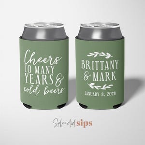 Wedding Can Coolers Personalized – Custom Drink Sleeves – Bulk Guest Favors – Beverage Insulators