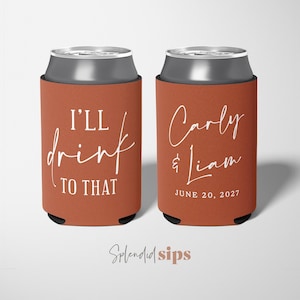 Wedding Can Coolers Personalized – Custom Drink Sleeves – Bulk Guest Favors – Beverage Insulators