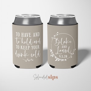 Wedding Can Coolers Personalized – Custom Drink Sleeves – Bulk Guest Favors – Beverage Insulators