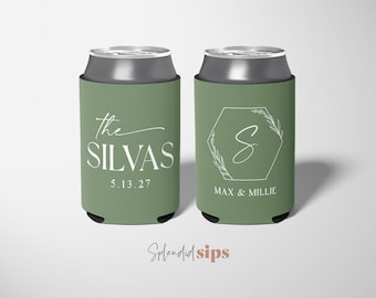 Wedding Can Coolers Personalized – Custom Drink Sleeves – Bulk Guest Favors – Beverage Insulators