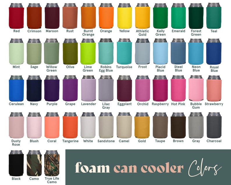 Wedding Can Coolers Personalized – Custom Drink Sleeves – Bulk Guest ...