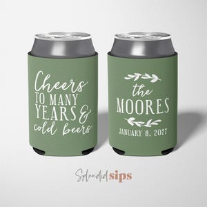 Wedding Can Coolers Personalized – Custom Drink Sleeves – Bulk Guest Favors – Beverage Insulators