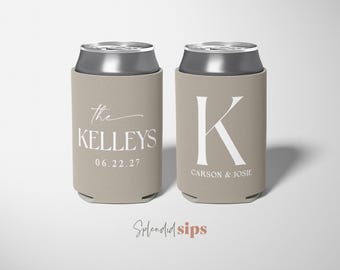 Wedding Can Coolers Personalized – Custom Drink Sleeves – Bulk Guest Favors – Beverage Insulators