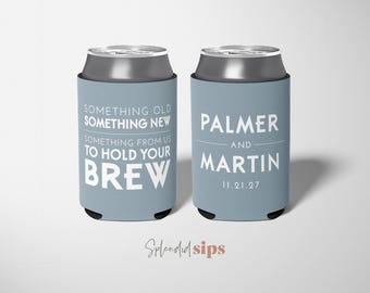 Wedding Can Coolers Personalized – Custom Drink Sleeves – Bulk Guest Favors – Beverage Insulators